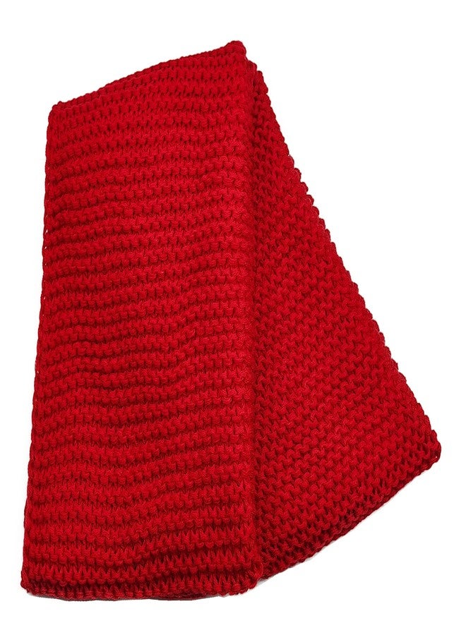SYAYA Winter Scarf For Women, Chunky Knit Infinity Scarves Warm & Soft for Cold Weather - bufandas para mujer para frio U-S5-W (Red) - Image 2